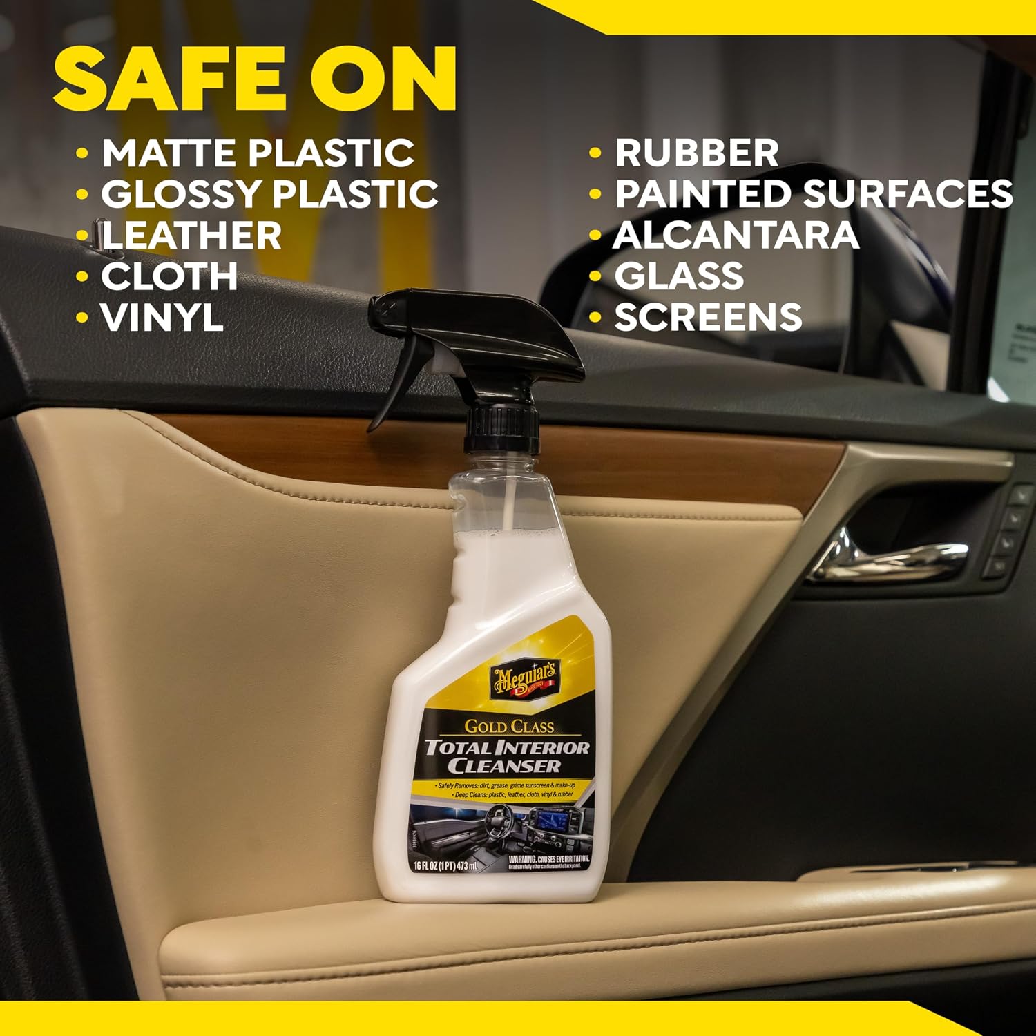 Meguiar's Gold Class Total Interior Cleanser, 16 Oz | Total Interior Cleaner Safely Cleans Dash, Door Panels, Cloth&Fabric, Plastic, Vinyl & More for Fresh Car Interiors - Image 8