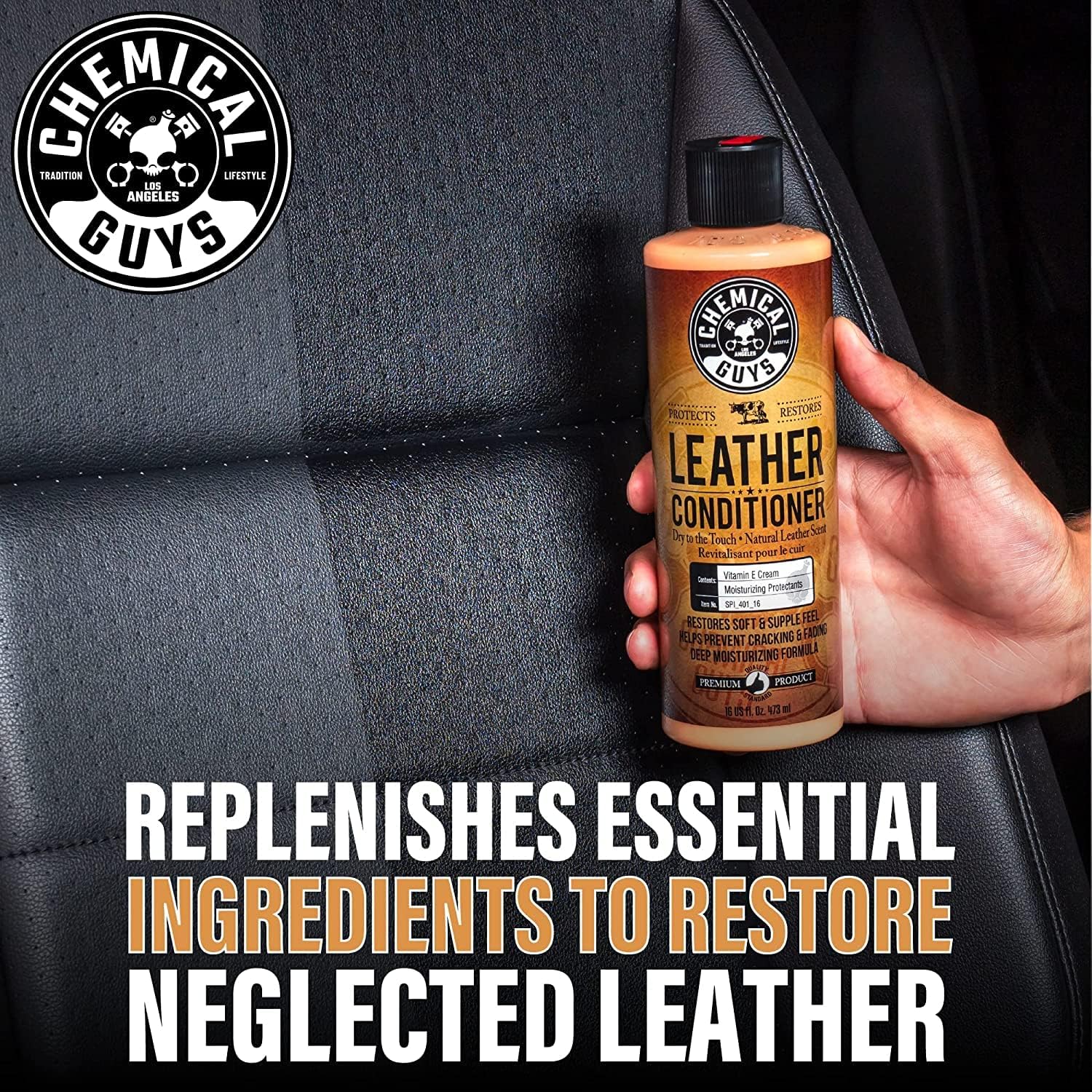 Chemical Guys, Vintage Series Leather Conditioner for Car Interiors, 16 oz | Nourishes and conditions natural, synthetic and faux leather seats, keeping them soft, supple and protected - Image 14