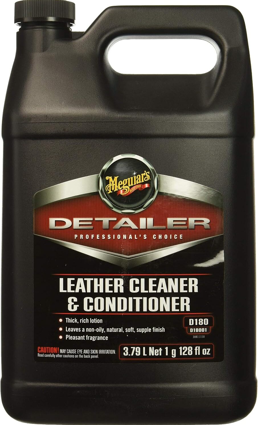 Meguiar’s Professional Leather Cleaner & Conditioner D18001 - 1 Gallon Leather Cleaner & Conditioner Specifically Formulated for Automotive Leather Care, Delivers Professional Results, 128 Oz