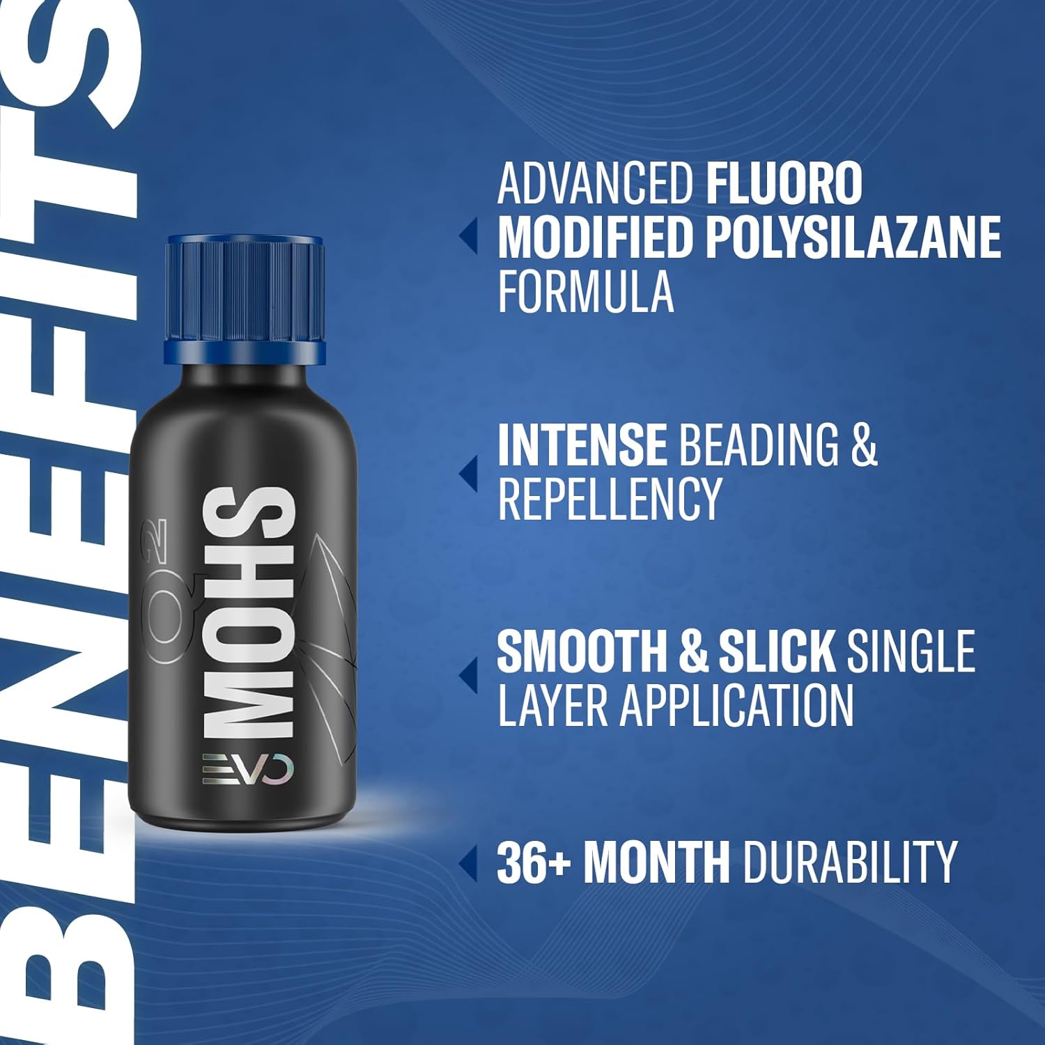 GYEON MOHS EVO Ceramic Coating for Cars High Gloss and Super Slick 30ml | Professional SiO2 ceramic coating delivers deep gloss and up to 3 years of hydrophobic UV protection — single-layer DIY. - Image 2